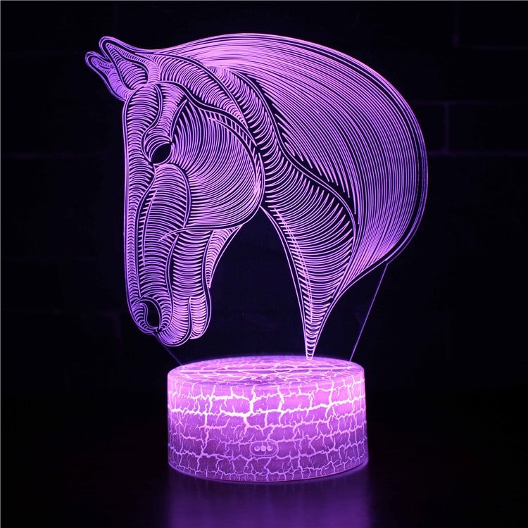 3D Led lampa - Häst