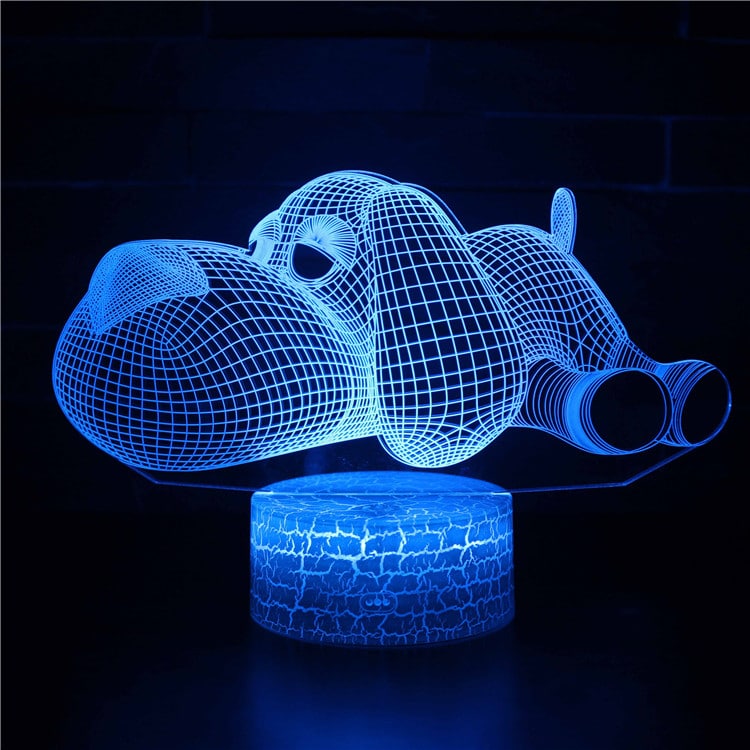 3D Led lampa - Liggande Hund