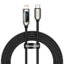 Baseus Display Snabbladdning USB-C till Lightning kabel, 20w, 1m - Svart