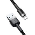 Baseus Cafule USB-A till Lightning Kabel, 2.4A, 1m - Svart/Grå