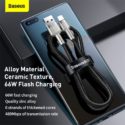 Baseus Cafule USB-A till USB-C Kabel 66W, 2m - Svart