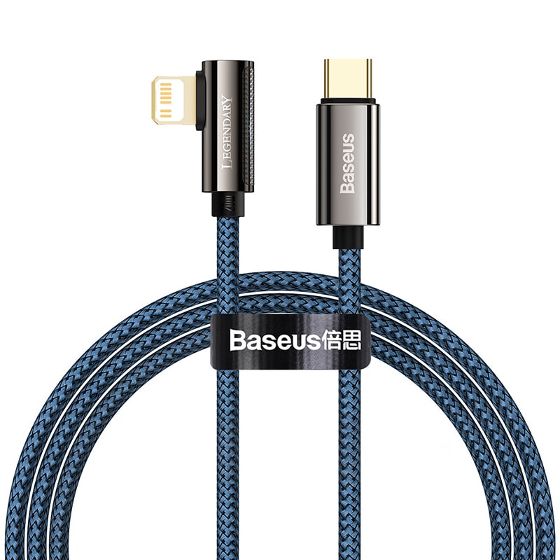 Baseus Legend Vinklad Snabbladdare USB-C till Lightning, 20w, 1m - Blå