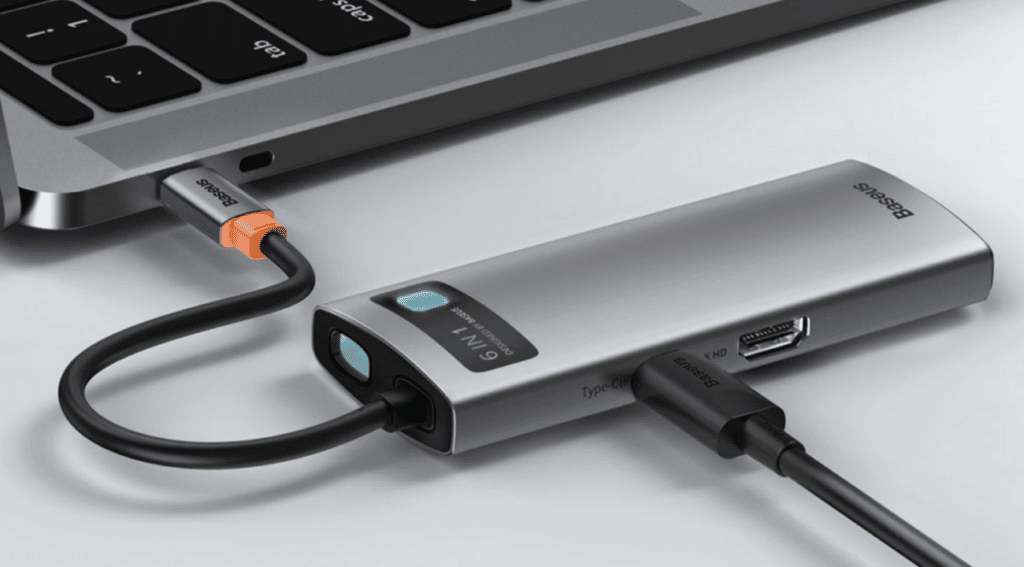 Baseus Metal Gleam 6 i 1 USB C Hubb till dator -