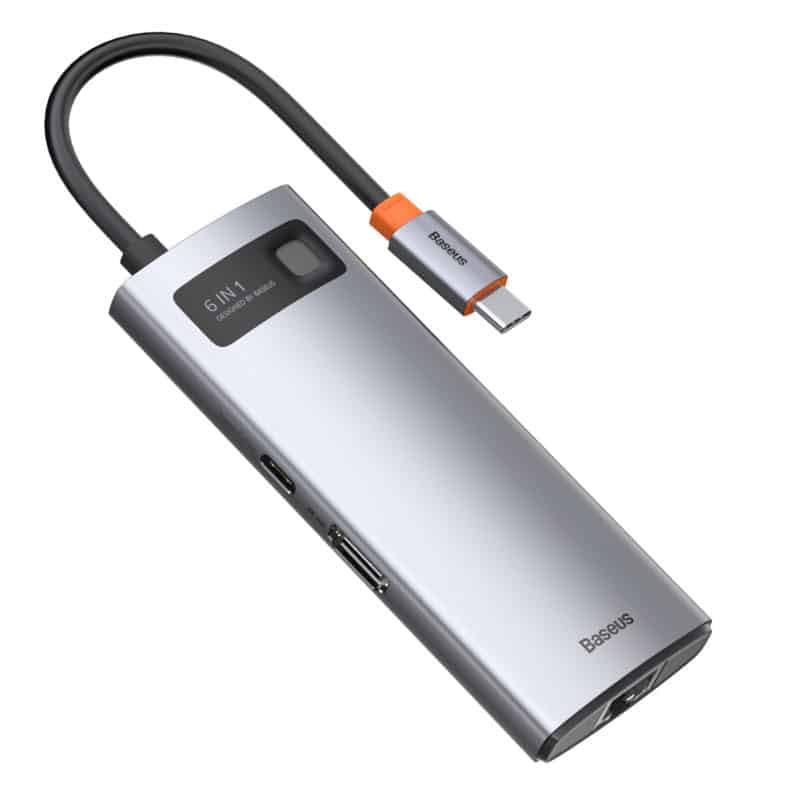 Baseus Metal Gleam 6-i-1 USB-C Hubb till dator