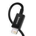 Baseus Superior Snabbladdare USB-A till Lightning Data Kabel, 2.4A, 1m - Svart