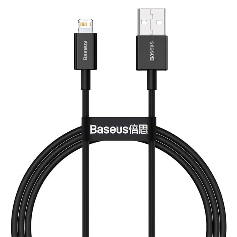 Baseus Superior Snabbladdare USB-A till Lightning Data Kabel, 2.4A, 1m - Svart