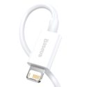 Baseus Superior Snabbladdare USB-A till Lightning Kabel, 2.4A, 1m - Vit