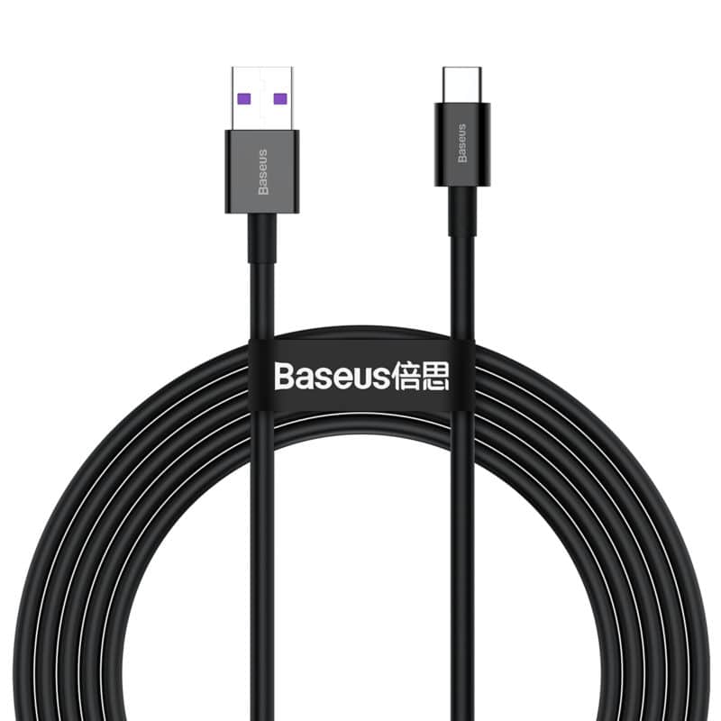 Baseus Superior Snabbladdare USB-A till USB-C Kabel 66W 1m - Svart