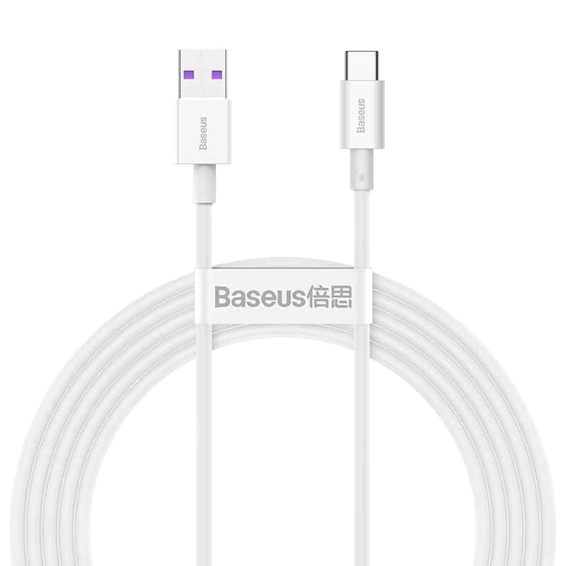 Baseus Superior Snabbladdare USB-A till USB-C Kabel 66W 2m - Vit