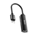 Baseus Lightning Adapter, Dubbla Lightning + Aux 3.5 mm - Svart
