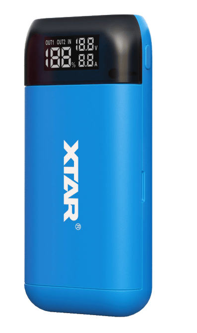 XTAR PB2S Powerbank & Laddare - Blå